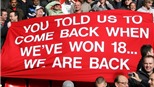 M.U sắp vượt Liverpool về số danh hiệu VĐQG:   “Anfield, chúng tôi trở lại đây!”