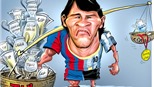 Biếm họa về sự nghiệp khập khiễng của Messi