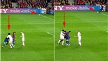 Milan bị thổi penalty khi bóng còn chưa vào cuộc?