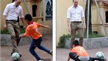Hoàng tử William đá bóng cùng trẻ em Việt Nam lên báo Tây