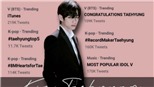 V BTS đứng top trending sau loạt kỷ lục mới