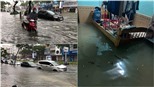 Chùm ảnh: Mưa kéo dài khiến nhiều tuyến phố trung tâm Đà Nẵng bị ngập sâu tới vài mét 