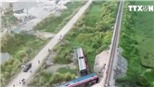 VIDEO: Vụ tai nạn đường sắt nghiêm trọng tại Thanh Hoá nhìn từ trên cao