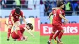 Xúc động khoảnh khắc Quang Hải ai ủi Minh Vương khi cả đội đang ăn mừng