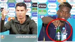 Học Ronaldo, Pogba bỏ chai Heineken khỏi bàn họp báo EURO