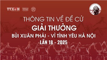 Thông tin về Đề cử Giải thưởng Bùi Xuân Phái - Vì tình yêu Hà Nội lần 18-2025